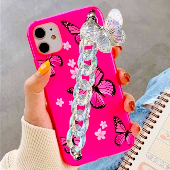 Butterflies 🦋 neon pink phone case ❤️